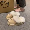 Pantuflas de algodón cálidas y de suela blanda para mujer, para uso en casa, otoño e invierno 2026, de suela gruesa, que aumentan la altura, de felpa, peludas, de punta cerrada, para usar en exteriores.