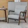 Sofá de Tela Minimalista Nórdico para Ocio, Desmontable y Lavable, de un Solo Asiento, Adecuado para Apartamentos Pequeños, Sala de Estar, Balcón, con Juego de Mesa y Sillas de Madera Maciza
