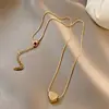 Colar Colar com Pingente Coração Simples e Cheio, Colar Micro Coração, Corrente de Clavícula da Moda - Amazon Cross-Border