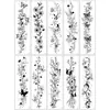 Tatuajes temporales de fuente transfronteriza en latín, sexys, para mujeres, en inglés, para brazo, clavícula, flor, medio brazo