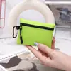 [LOGO Impresible] Color Macarrón Hombres y Mujeres Pueden Colgar Monedero Portatarjetas Mini Monedero Bolsa para Auriculares Llaves