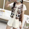 Chaleco Tejido de Ganchillo con Cuentas de Estilo Étnico para Mujer Primavera y Verano Calado Delgado Cardigan de un Solo Botón para Abrigo