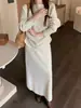 Conjunto de Vestido y Suéter Tejido para Mujer 2026 Otoño Invierno Estilo Coreano, un conjunto completo de dos piezas con un toque de alta gama