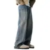 Colección Otoño 2026: Jeans Rectos, Lavado Bigote de Gato, Estilo Retro Americano, Vintage, Casual, con Caída para Hombre