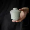 Tazón Cubierto con Sombra Tallada Glaseado de Hielo Dinastías Tang y Song, Orquídea de Piedra Taihu, Taza de Té de Cerámica, Juego de Té Kung Fu para Uso en Casa