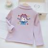 Camiseta Básica de Estilo Occidental para Niña Primavera Otoño e Invierno Camiseta Interior de Manga Larga para Niño/Niña Top Cepillado Grueso con Forro Polar para Niños