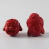Cuentas espaciadoras de cabeza de Buda Guanyin, Buda Maitreya de cinabrio, accesorios, cuentas de engranaje de coche de color rojo cinabrio, material para bricolaje, accesorios Bodhi