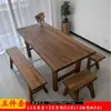 Mesa de jantar pequena de madeira maciça, mesa de chá de madeira de olmo antigo, escrivaninha de dupla finalidade, painel de madeira grande para varanda, mesa estilo Wabi-Sabi, formato retangular