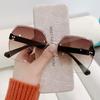 Nueva Llegada Gafas de Sol sin Montura para Mujer Estilo Coreano Ins Sesión de Fotos Callejera Populares en Línea Gafas de Sol de Moda Adelgazantes para Cara Grande Gafas Anti-UV
