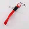 Cordón trenzado de doble hilo en colores bloqueados estilo coreano, llavero de cuentas hecho a mano para bricolaje, accesorio de cuerda anticaída