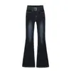 Jeans Lavados Vintage Americanos Viejos Micro-La Elásticos 2025 Primavera y Otoño Nuevo Diseño de Nicho Pantalones de Mopa