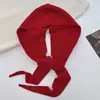 Conjunto de Gorro y Bufanda de Mezcla de Lana Croissant para Mujer, Versátil de Moda Cálido de Invierno Protección para Orejas y Cuello de Estudiante Juego de Dos Piezas