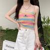 Camisola para Mujer Tejido de Punto Verano Sin Mangas Camiseta Base Sexy Dulce Caliente Rayas Ropa Exterior Top Interior