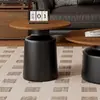 Juego de mesa de centro redonda de madera maciza para sala de estar estilo mediados de siglo, nuevo modelo 2025, perfecto para apartamentos pequeños, diseño retro francés, mesa de centro excepcionalmente hermosa