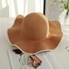 Chapéu de Palha de Verão Fashion com Proteção Solar para Mulheres, Adequado para Viagem e Férias, Base Lisa para DIY, Venda Direta do Fabricante, Modelo de Exportação