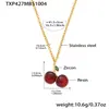Xinyixinxin Collar con Colgante de Fruta Cereza de Resina Roja Juego de Pendientes Moda Transfronteriza Lujo Accesible Joyería de Nicho