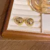Pendientes Redondos con Textura Coreana para Mujer, Diseño de Nicho de Lujo Ligero, Pendientes de Alta Gama, Pendientes de Moda y Versátiles al por Mayor