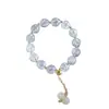 Original 0.8mm Pedra de Cristal Grande Multifacetada Estilo Chinês Étnico Dinastia Han Pulseira Combinando Não Desbota Fornecimento Atacado