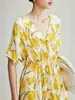 Vestido de Seda de Manga Corta para Mujer 2026 Primavera y Verano Nuevo Estilo Crepé Doble Holgado Estilo Francés Vestido 100% Seda de Morera