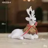 Adornos de Alce Blanco Navideño Lazo Campana Muñeca Navidad Adornos Grandes Decoración de Ventana de Centro Comercial