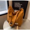 Bolsa de Veludo Cotelê Coreana para Mulheres, Grande Capacidade, Bolsa de Ombro Único Transversal, Bolsa Casual Versátil para o Dia a Dia, Tendência