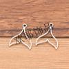 Prata antiga 16*20mm Acessórios DIY de liga de zinco Pingente de cauda de peixe oco Charme de animal Acessórios para pulseira e colar