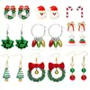 Brincos de Natal Laço Sino Liga Árvore de Natal Papai Noel Conjunto Combinado Brincos de Natal