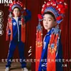 Figurinos de Performance de Passarela para Crianças e Adultos, Apresentando Trajes Tradicionais da Ópera Chinesa, Coroas de Fênix e Moda Tendência Nacional