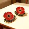 Popular Pin de Regalo Conmemorativo Británico de Comercio Exterior Aleación con Goteo de Aceite Broche de Flor de Amapola Roja Pin de Insignia de Aniversario