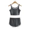 Conjunto Esportivo de Calça e Colete de Borda Slim-fit Novo Verão 2023 Europeu e Americano ins Conjunto Feminino de Duas Peças