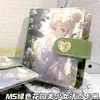 Álbum de Tarjetas de Hojas Sueltas Hermosa Chica Jardín Verde M5 Álbum de Almacenamiento con Hebilla Magnética Cartoon Cuaderno de Estudiante Planificador