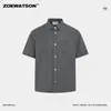 Camisa de Manga Corta para Hombre Zoewatson Transfronteriza 2026 Verano Nueva Camisa Casual Simple Holgada Retro Americana