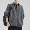 Jaqueta estilo camisa workwear retrô americana para homens, popular na primavera e no outono, top 100% algodão, camisa casual versátil e moderna para homens