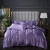 Comercio Electrónico Transfronterizo Seda de Hielo Juego de Cuatro Piezas Verano Lavado de Seda Sábanas, Sábanas y Fundas de Edredón, Juego de Ropa de Cama de Tres Piezas para Dormitorio