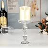 Vendiendo candelabro de cristal de una sola cabeza estilo europeo de Amazon. Accesorios retro románticos para cena a la luz de las velas. Adornos plateados decorativos