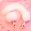 Tapón anal de silicona roscado con forma de garra de gato, cola de zorro, dispositivo de expansión anal, conjunto de tres piezas de pelo de conejo, productos para adultos