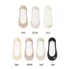 Calcetines de Hilo de Seda Helada para Mujer, Estilo Delgado de Verano, Algodón Puro, Antideslizantes, No se Caen, Adecuados para Zapatos de Verano, Tacones Altos, Calcetines Invisibles de Corte Bajo