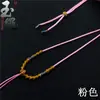 Collar de cuerda tejido a mano de alta calidad con colgante de cuello de cuerda de oro fino con ágata ajustable y colgante de jade para mujer