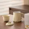 Taza Estilo Crema con Filtro Taza de Oficina de Aspecto Elegante Taza de Agua para el Hogar Taza de Té Taza Personal para Mujer