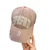 Boné de Baseball Americano Retrô Desgastado para Mulheres, Temporada de Primavera, Circunferência da Cabeça Grande, Boné Rasgado da Moda, Versátil para Uso Externo, Faz o Rosto Parecer Menor