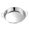 Acero Inoxidable 304 Espesado Piel Fría Gong Gong Shaanxi Placa de Piel Fría Fideo Rollo Plato Redondo Plano para Pastel Plato para Arroz