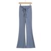 Pantalones Acampanados con Cordón de Cintura Alta de Celebridad de Internet Estilo Chica Caliente de Ins Pantalones de Yoga Elásticos Ajustados Pantalones de Barrer el Suelo Distintivos de Street Photoclap