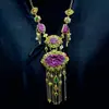 Collares de Borlas Estilo Étnico Retro de Moda, Versátiles y Únicos, Varios Collares de Jade y Adornos para el Cuello, Personalizables con Fotos y Muestras