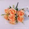 Laço de Cabo com Plantas Aquáticas Anna Rose Decoração de Casa Arranjo de Casamento Rosa Anna Artificial de 7 Cabeças