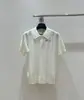 Blusa de Tricô Jovem Estilo Miu College com Gola Polo para Mulheres, Novo Verão 2026, Elegante Versátil Emagrecedor Vazado Manga Curta