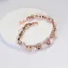 Pulsera de Triángulo Cuadrado de Ópalo Explosión Europea y Americana Estilo Ins Pulsera Chapada en Oro Real Piedra Pulsera de Fila Única Clavícula