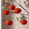 Decorações de Ano Novo, Lanternas Vermelhas Estilo Chinês, Enfeites Pendurados de Bonsai de Ano Novo, Bolas Decorativas de Papel Colmeia, Arranjos Feitos à Mão