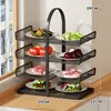 Estante de Preparación para Cocina, Escurridor de Platos de Escritorio, Estante de Bandeja de Ingredientes para Hot Pot Multicapa del Hogar, Estante de Almacenamiento para Tazones y Platos