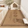 Tapete de Chão Tecido de Linho Fofo de Desenho Animado Absorção de Água para Banheiro Tapete Doméstico Simples para Sala de Estar Quarto Tapete de Piso Antiderrapante
