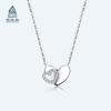 Collar de corazón de plata esterlina S925 con borde plateado, joyería coreana, una generación de fabricantes de cadenas de joyería para el cabello al por mayor